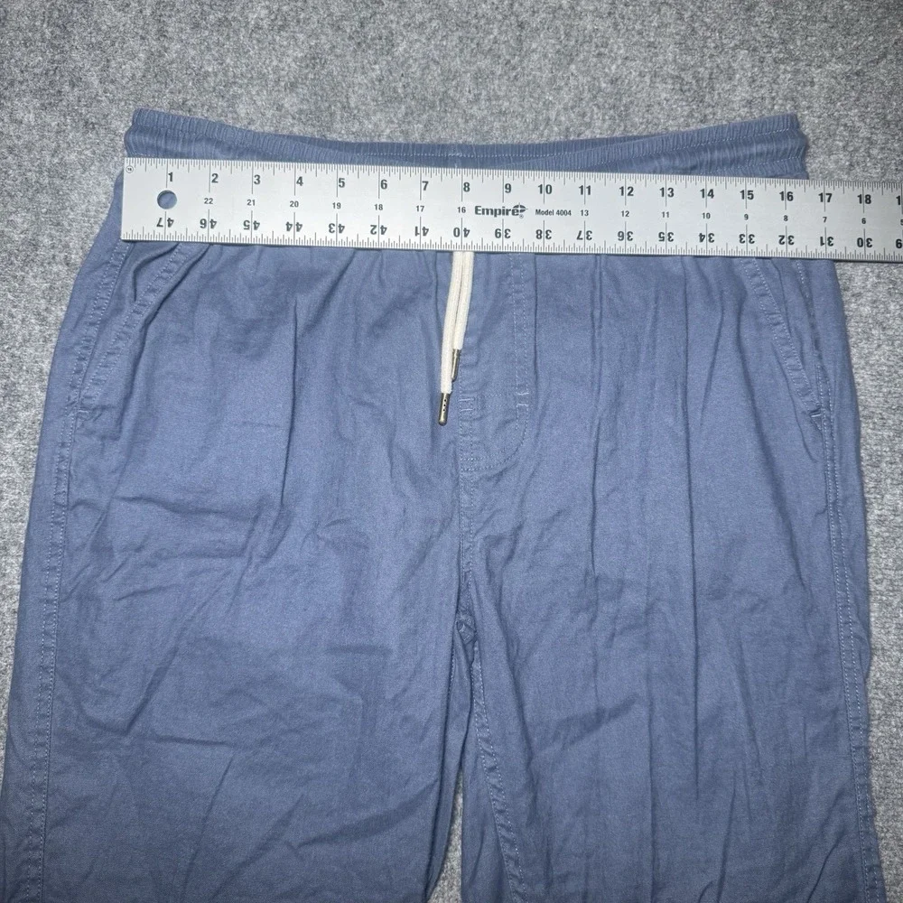 Dandy Del Mar Linen Blend Drawstring Pants Navy Blue Men Large Coconut Button